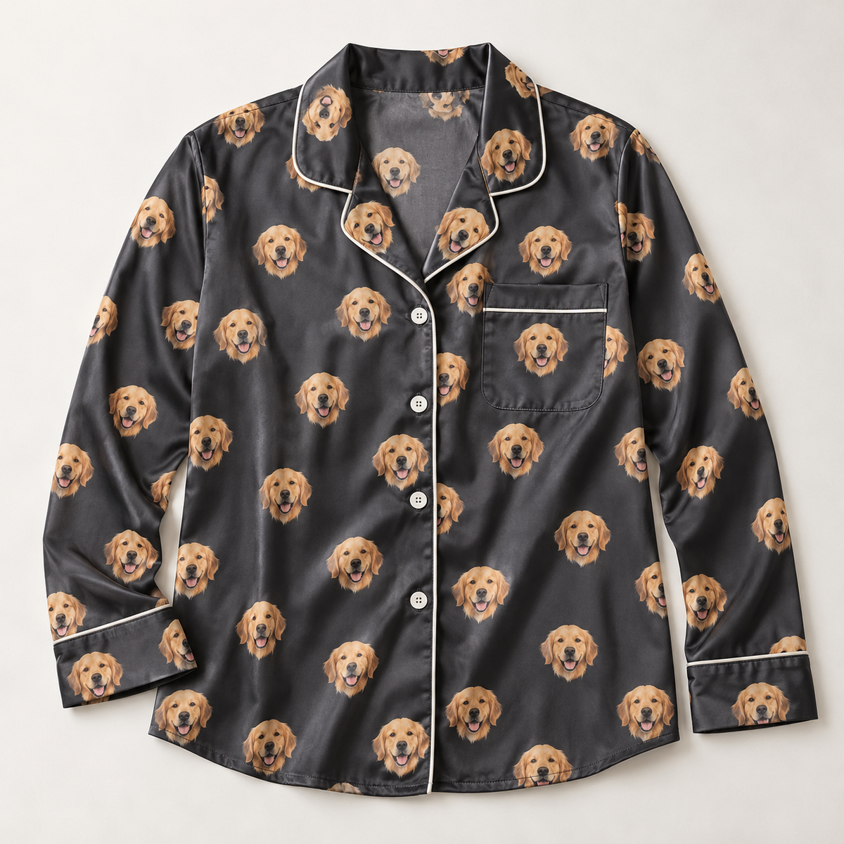 Custom Pet Face Pajama Long Sleeve Shirt — Dear Paw Studio