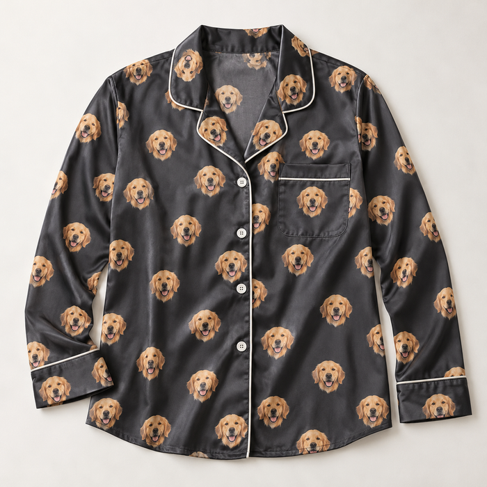 Custom Pet Face Pajama Long Sleeve Shirt — Dear Paw Studio